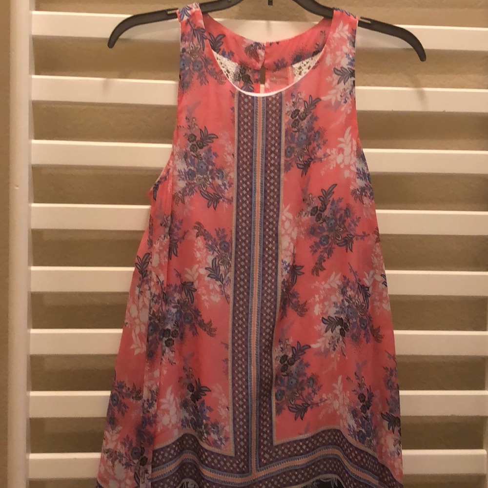 Zunie long floral sheer dress